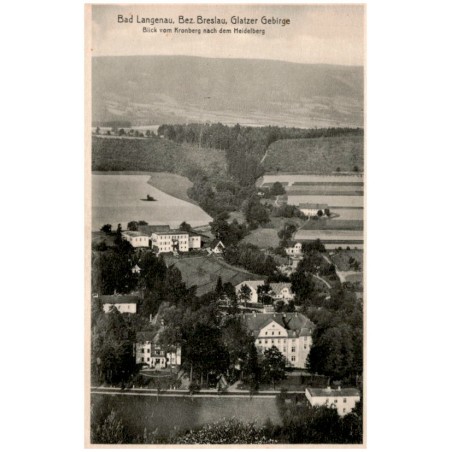 Bad Langenau, Bez. Breslau, Glatzer Gebirge. Blick vom Kronberg nach dem Heidelberg