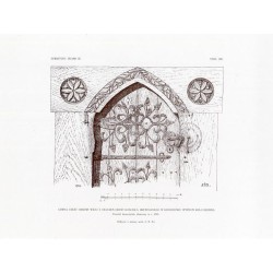 Zubrzycki: Skarb 3. Tabl. 285. Górna część odrzwi wraz z okuciem drzwi kościoła drewnianego w Krościenku Wyżnym / "ZUBRZYCKI: SK