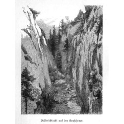 "Felsenschlucht auf der Heuscheuer."