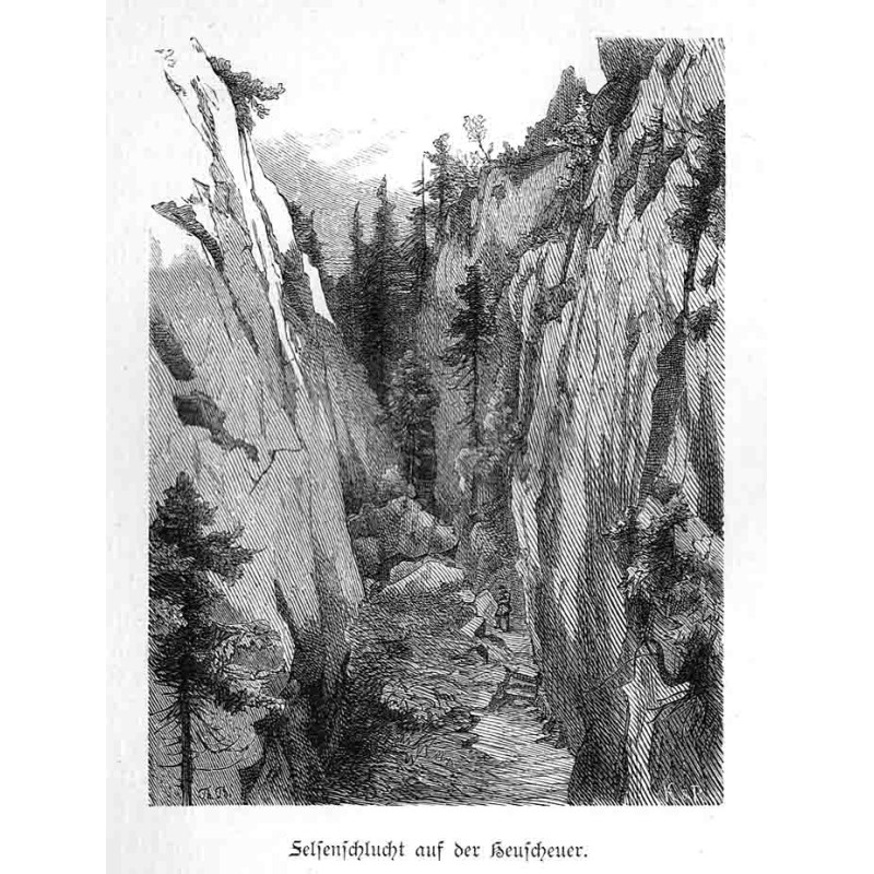 "Felsenschlucht auf der Heuscheuer."