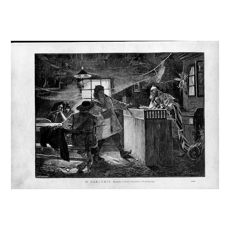 W karczmie. Rysunek z obrazu Stanisława Grocholskiego. (2434) / "W KARCZMIE. Rysunek z obrazu Stanisława Grocholskiego. (2434)"