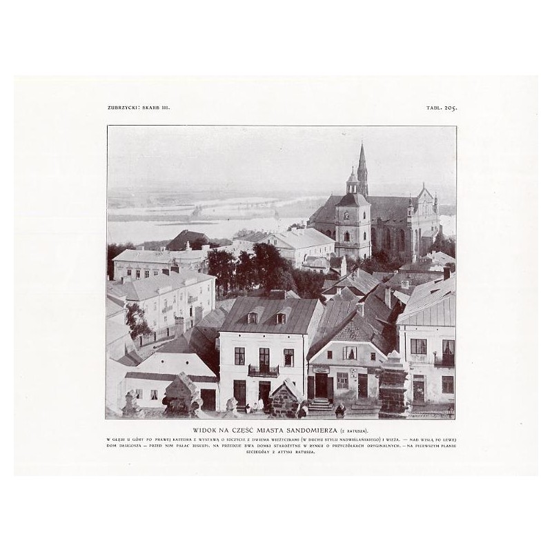 Zubrzycki: Skarb 3. Tabl. 205. Widok na część miasta Sandomierza (z Ratusza) / "ZUBRZYCKI: SKARB III. TABL. 205. WIDOK NA CZĘŚĆ