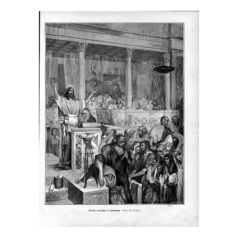 "Chrystus nauczający w Kafarnaum. Obraz M. Gotlieba. (5958)"