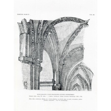 Zubrzycki: Skarb 3. Tabl. 281-283. Detale architektoniczne wnętrza Katedry w Gnieźnie / "ZUBRZYCKI: SKARB III. TABL. 281. WIDOK