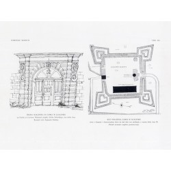 Zubrzycki: Skarb 3. Tabl. 272. [1a] Brama wjazdowa do zamku w Złoczowie [1b] Rzut położenia zamku w Złoczowie Tabl. 273. [2] S