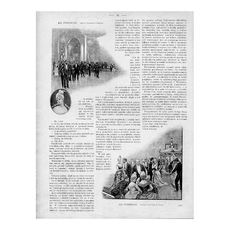 Bal pudrowany. Rysunek Stanisława Wolskiego / [1] "BAL PUDROWANY. Rysunek Stanisława Wolskiego." [2] "BAL PUDROWANY. Rysunek St