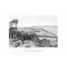 Aussicht von der Heuscheuer auf das Riesengebirge / "AUSSICHT VON DER HEUSCHEUER auf das Riesengebirge."