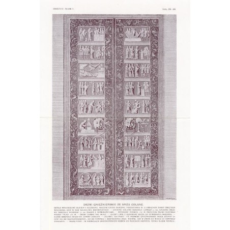 Zubrzycki: Skarb 2. Tabl. 159-160. Drzwi gnieźnieńskie ze spiżu odlane / "ZUBRZYCKI: SKARB II. TABL. 159-160. DRZWI GNIEŹNIEŃSKI