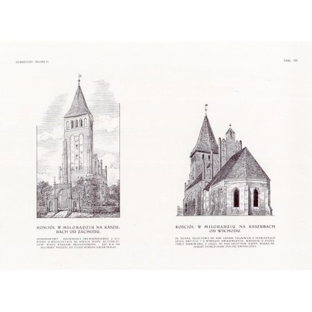 Zubrzycki: Skarb 2. Tabl. 178. Kościół w Miłobądziu na Kaszubach: [1] od zachodu [2] od wschodu / "ZUBRZYCKI: SKARB II. TABL. 1
