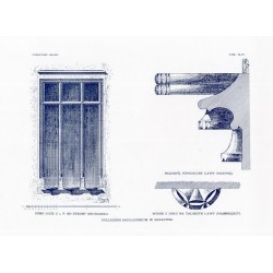 Zubrzycki: Skarb 1. Tabl. 40-48 66-69 i 75-76. Collegium Iagellonicum w Krakowie [przekrój podłużny i detale architektoniczne]