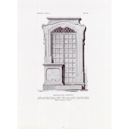 Zubrzycki: Skarb 4. Tabl. 346. Obramienie drzwi barokowych z ratusza w Buczaczu / "ZUBRZYCKI: SKARB IV. TABL. 346. OBRAMIENIE DR