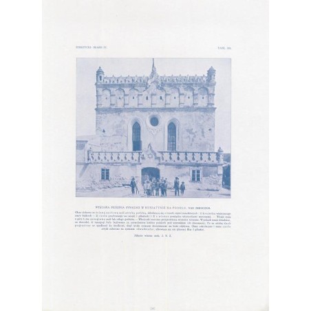 Zubrzycki: Skarb 4. Tabl. 355. Przednia fasada synagogi w Husiatynie / "ZUBRZYCKI: SKARB IV. TABL. 355. WYSTAWA PRZEDNIA SYNAGOG