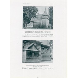 Zubrzycki: Skarb 4. Tabl. 370 [1] Kościół drewniany w Libuszy [2] Szczegół ścian i kruchty bocznej kościoła drewnianego w Bóbrc