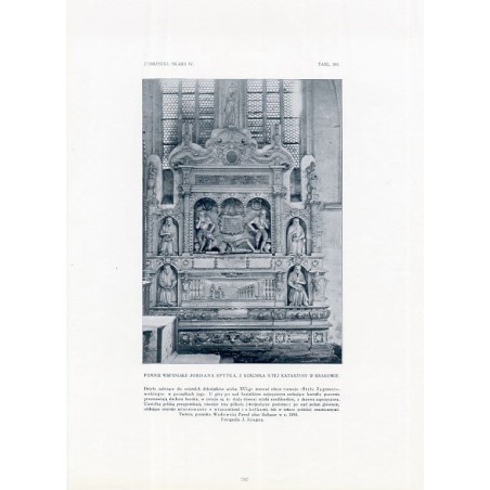 Zubrzycki. Skarb 4. Tabl. 391. Pomnik Jordana Spytka w Krakowie / "ZUBRZYCKI: SKARB IV. TABL. 391. POMNIK WSPANIAŁY JORDANA SPYT