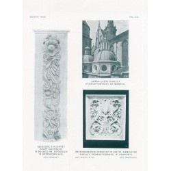Zubrzycki: Skarb 1. Tabl. 46. [1] Szczegół z pilastry szafy gdańskiej w pałacu hr. Potockich w Krzeszowicach [2] Górna część Ka