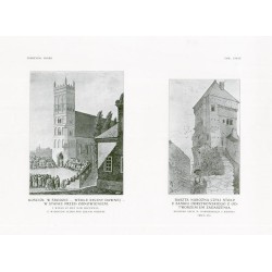 Zubrzycki: Skarb 1. Tabl. 85. [1] Kościół w Środzie [2] Baszta narożna czyli stołp z zamku odrzykońskiego / "ZUBRZYCKI: SKARB.