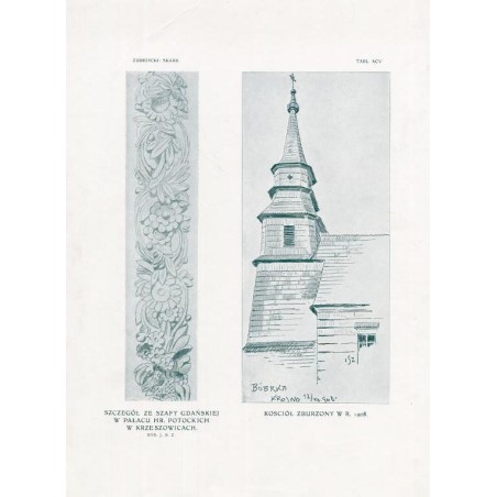 Zubrzycki: Skarb 1. Tabl. 45. [1] Szczegół ze szafy gdańskiej w pałacu hr. Potockich w Krzeszowicach [2] [Bóbrka Krosno 12/VIII