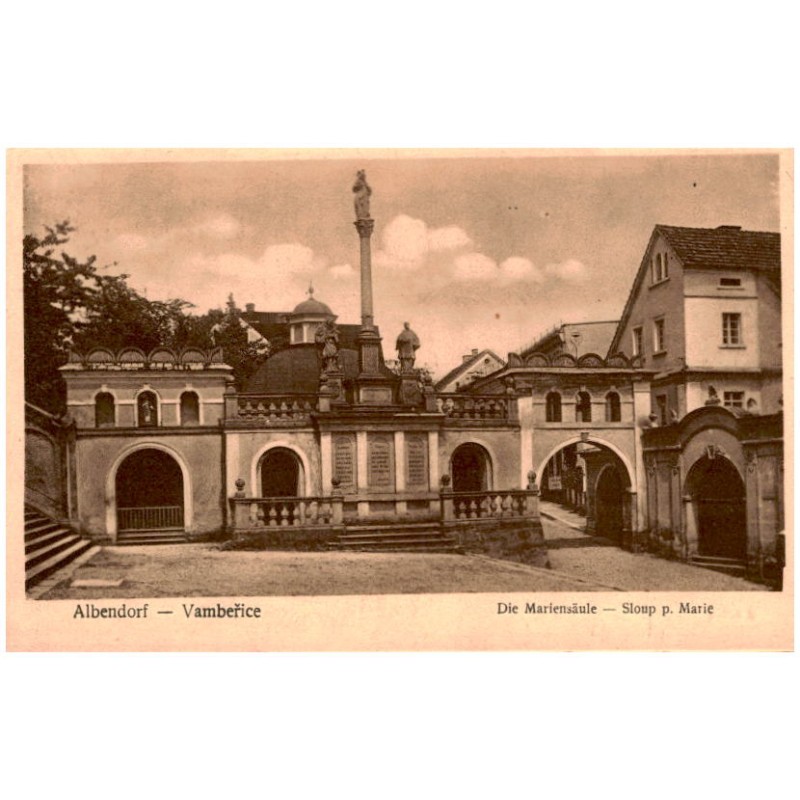 Albendorf - Vambeřice. Die Mariensäule - Sloup p. Marie