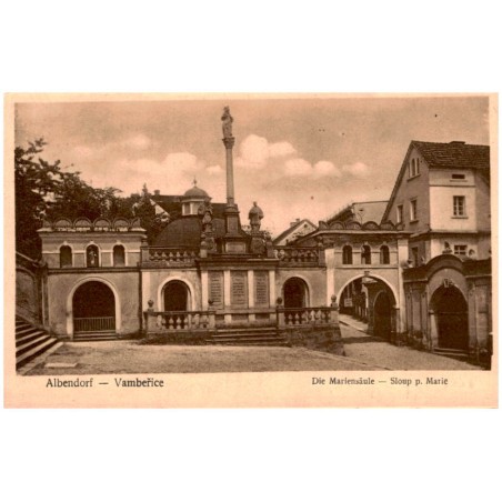Albendorf - Vambeřice. Die Mariensäule - Sloup p. Marie