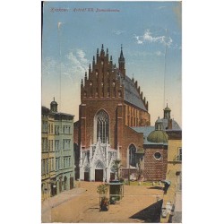 Kraków. Kościół XX. Dominikanów. [leporello:] 1) Sukiennice. 2) Zamek od strony Wisły. 3) Teatr Miejski. 4) Ulica i Brama Florya