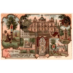 Gruss aus Albendorf. Ursprung. GnadenKirche. Kalvarienberg. Hochaltar. Engelbau. Osterberg-Monument
