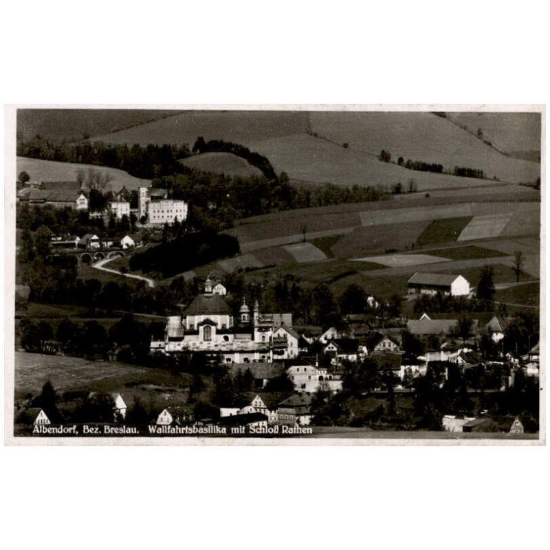 Albendorf, Bez. Breslau. Wallfahrtskirche mit Schloß Rathen