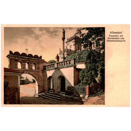 Albendorf. Tempeltor mit Mariensäule und Abendmahlskapelle