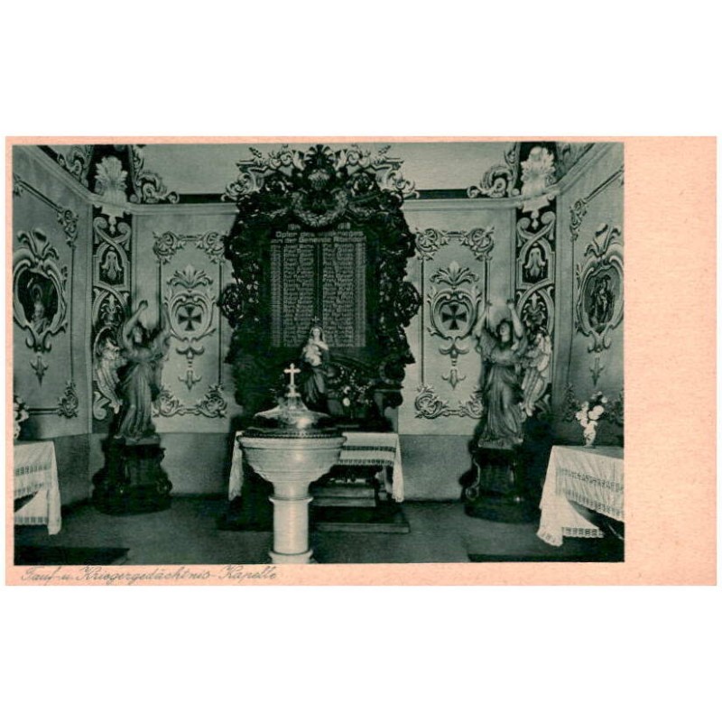 Tauf- u. Kriegergedächtnis-Kapelle / Rewers: Wallfahrtkirche U. L. Fr. von Albendorf Grafschaft Glatz