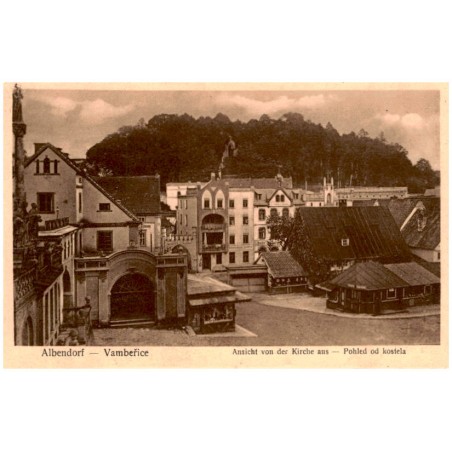 Albendorf - Vambeřice. Ansicht von der Kirche aus - Pohled od kostela