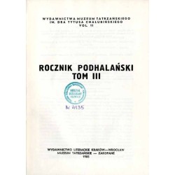 Rocznik Podhalański. T. 3 (1985)