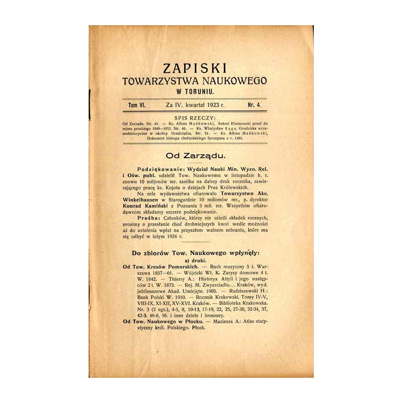 Zapiski Towarzystwa Naukowego w Toruniu. T. 6 (1923). Nr 4 (4. kwartał 1923) / Antoni Elminowski poseł do sejmu pruskiego 1849-1