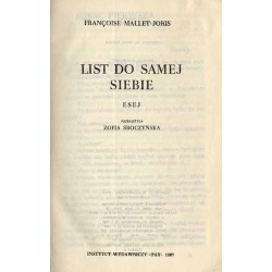List do samej siebie. Esej