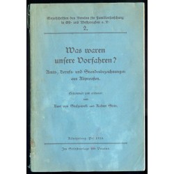 Was waren unsere Vorfahren? Amts-, Berufs- und Standesbezeichnungen aus Altpreußen