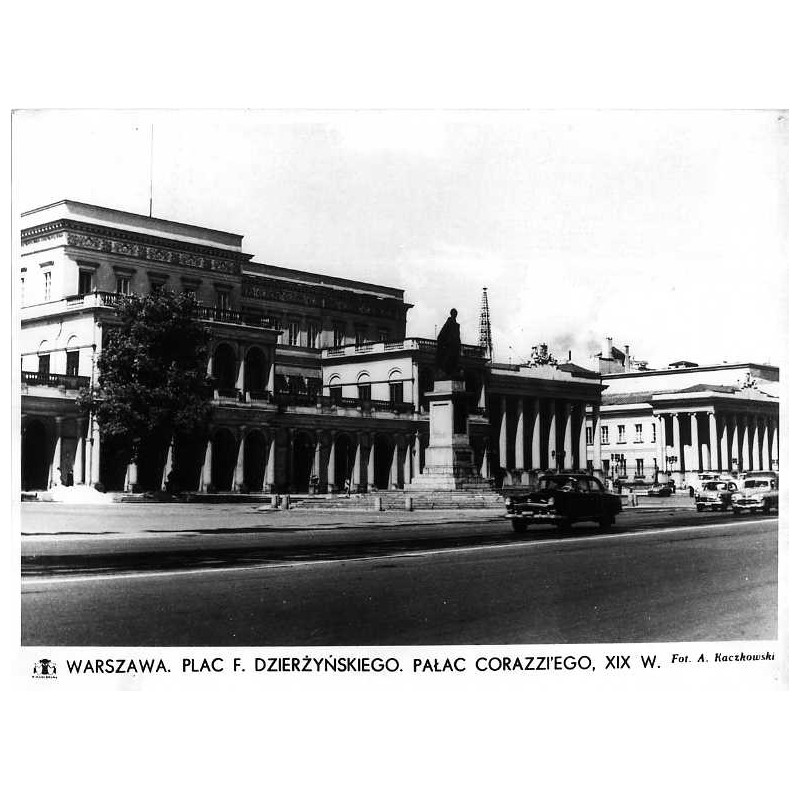 Warszawa. Plac F. Dzierżyńskiego. Pałac Corazzi'ego, XIX w. / "WARSZAWA. PLAC F. DZIERŻYŃSKIEGO. PAŁAC CORAZZ'IEGO, XIX W."