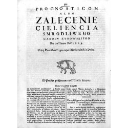 ("Żydzi" / recto strony tytułowej: "Prognosticon albo Zalecenie cieliencia smrodliwego narodu żydowskiego na ten Nowy Rok 1629 p