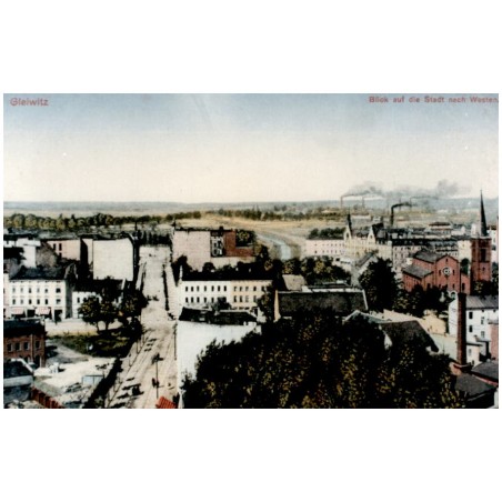 "Gleiwitz Blick auf die Stadt nach Westen."