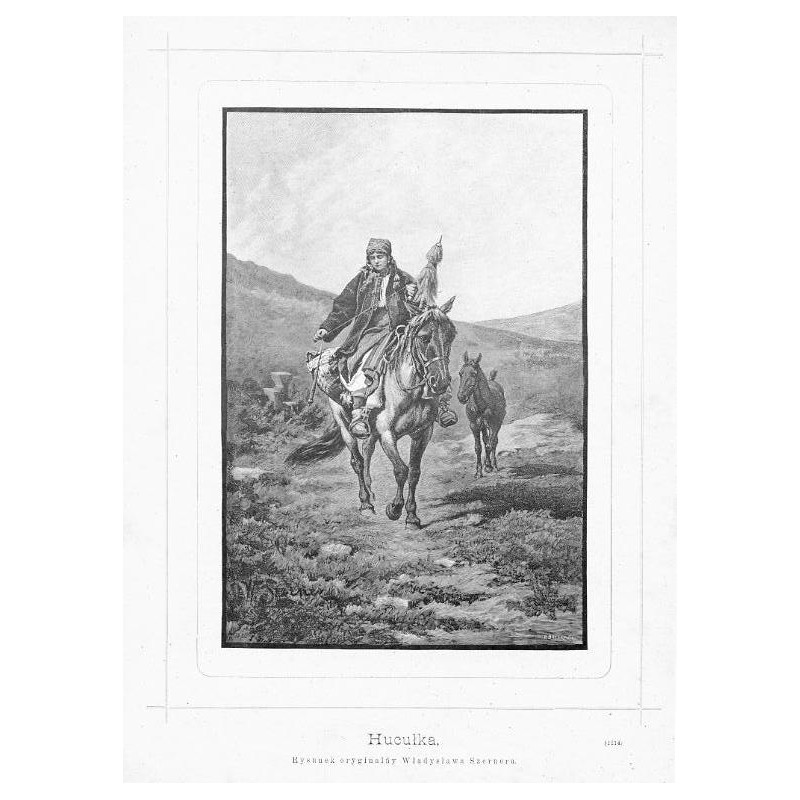 "Hucułka. Rysunek oryginalny Władysława Szernera. (2214)"