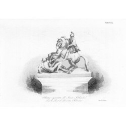 "Statue équestre de Jean Sobieski, Sur le Pont de Lazienki à Varsovie."