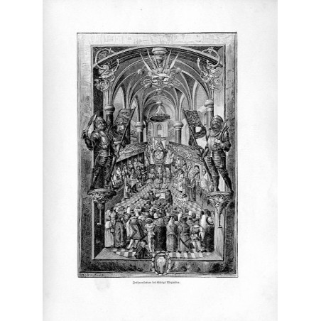 "Inthronisation des Königs Alexander. / Miniatur im Pontificale des Erasmus Ciołek nach dem Original im Czartoryskischen Museum