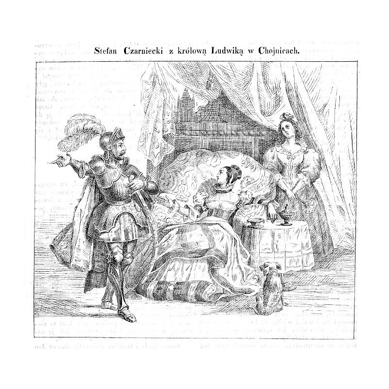 "Stefan Czarniecki z królową Ludwiką w Chojnicach."