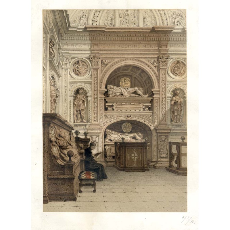 Wawel. Katedra Kaplica Zygmuntowska / "Kaplica Zygmuntowska, ściana zachodnia z nagrobkami Zygmunta Starego i Zygmunta Augusta"