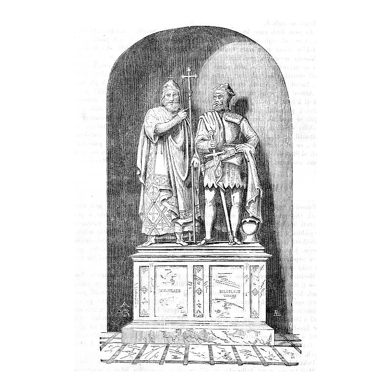 ("Mečislav I. a Boleslav Chrabrý.")