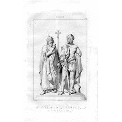 Poznań. Pomnik Mieszka I i Bolesława I Chrobrego / "POLOGNE. 40 Monument des Rois Miéczyslas I et Boleslas le grand dans la Cath