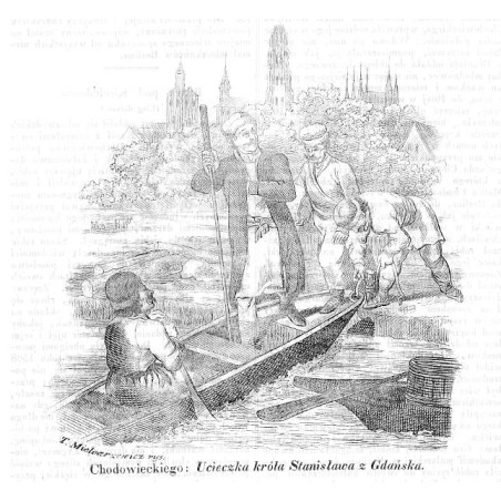 "Chodowieckiego: Ucieczka króla Stanisława z Gdańska."