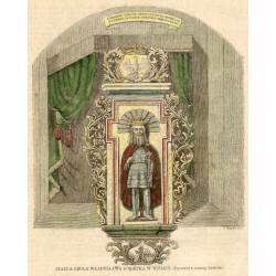 Statua króla Władysława Łokietka w Wiślicy / "STATUA KRÓLA WŁADYSŁAWA ŁOKIETKA W WIŚLICY. (Rysował z natury Lewicki)."