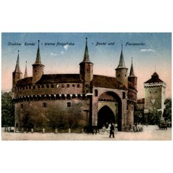 Kraków. Rondel i brama floryańska. - Bastei und Florianertor.
