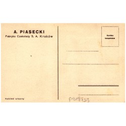 Kościół Św. Jana w Krakowie / Rewers: A. Piasecki. Fabryka Czekolady S. A. Kraków