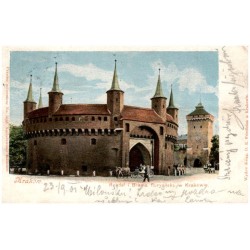 Kraków. Rondel Bramy floryańska w Krakowie.