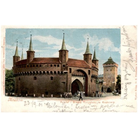Kraków. Rondel Bramy floryańska w Krakowie.