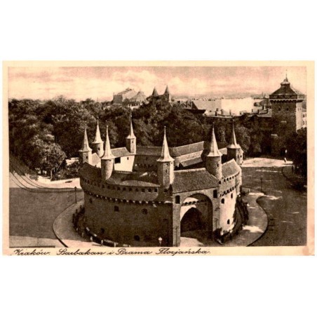 Kraków. Barbakan i Brama Florjańska.